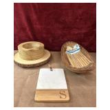 6 pc. Kipper tree bark footed server and more