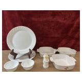 9 pc. Corelle plates,desert bowls, casserole