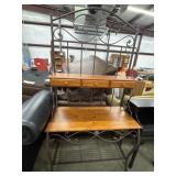 Wrought iron and wood baker