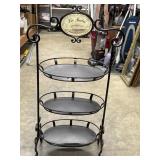 Metal three-tier stand