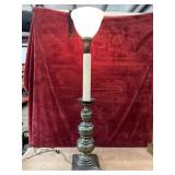 Brass candlestick torchiere table lamp