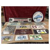13 pc. Metal licenses plates, Busted Knuckle