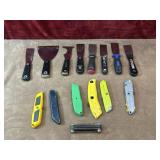 22pc. putty knives,  Stanley fixed-blade metal