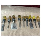 9 pc. Vintage Stanleyand BlackBros  Chisels