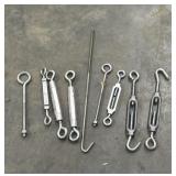 9pc. Bundle of misc  turnbuckles and hardware