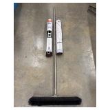 Heavy-duty commercial push broom, floor sweeper