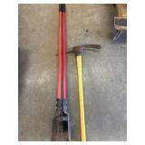 Heavy duty manual post hole digger and a digging