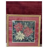 Framed holiday fabric panel
