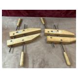 2 pc. Craftsman wooden handscrew clamps.