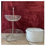 2 pc. Stainless 2-Tier Fruit Basket and Bottle