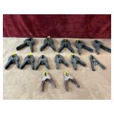 13 pc. plastic and metal  spring clamps