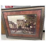 Framed art print titled "Bistro Stroll" by artist