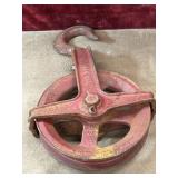Vintage cast iron rope pulley