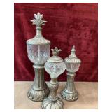 3 Pc. Antique-style Crackle Glass Finial