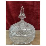 Vintage 3-footed pressed glass candy dish