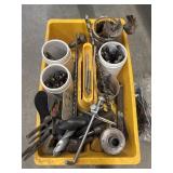 Vintage hand tools, including drill bits, augers,