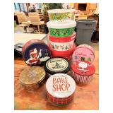 11pc Christmas Treat Tins, Metal & Plastic