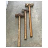 3 pc. vintage stone napping hammers.