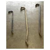 2 pc. hand-wrought iron crowbars