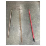 3 Pc. Vintage Wooden Handle Bow Rake