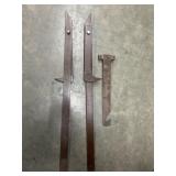 3 pc. vintage wooden sliding caliper and