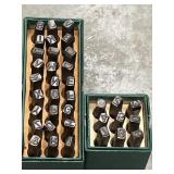 36 pc. vintage metal stamps.
