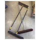 3 Heavy-duty push brooms with different bristle
