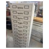 Vintage metal industrial multi-drawer index card