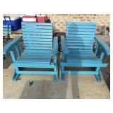 2 Bright Aruba Blue poly lumber single outdoor
