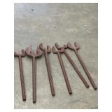 6pc. Antique iron cooper