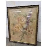 "Jaune" vintage floral art print by artist