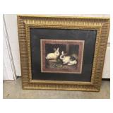 Framed art print titled "Bunny Pair" (often