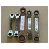 5 pc. offset ratcheting double box-end wrenches