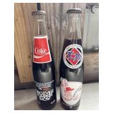 2 Vintage commemorative Coca-Cola glass bottles
