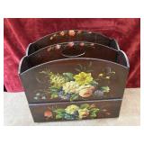 Vintage handpainted  wooden desk organizer