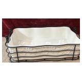 2 pc. metal wire basket and temptations casserole