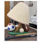 Vintage sports-themed novelty table lamp, 2 small