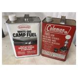 White Crown White Gas Camp Fuel can and a red