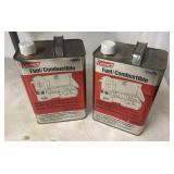 2 1-gallon metal cans of Coleman Fuel /