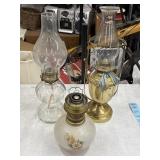 Bundle of Three Vintage Kerosene Lamps