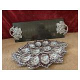2 pc. vintage Arthur Court Black Granite and