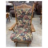 Vintage wooden glider rocker with a