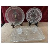 5 pc.  Glass: vintage Bohemia Glass Salt and