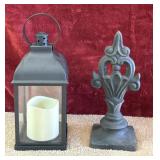 2 pc. cast iron decorative finial and decorative