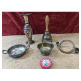 6 pc. vintage iridescent metallic bud vase,