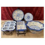 7 pc.   Temp-Tations Old World Blue collection by