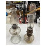 Bundle of Two Vintage Kerosene Lamps Aladdin
