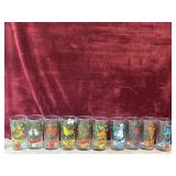 11 pc. Twelve Days of Christmas drinking glasses.