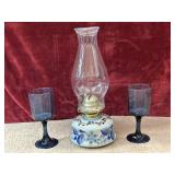 3 pc,. vintage El Palomar Mexican pottery oil