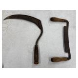 Vintage Tools - Draw Knife and Hand Sickle